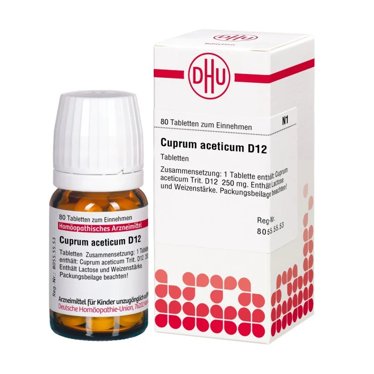 Cuprum aceticum D12 DHU Tabletten, 80 St. Tabletten