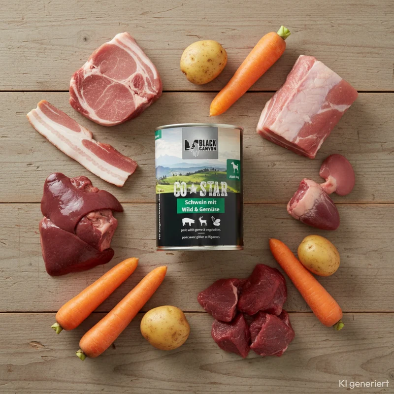 Black Canyon CoStar Nassfutter – Schwein mit Wild, Karotte & Kartoffel | Getreidefrei, hoher Fleischanteil, naturnah & bekömmlich für ausgewachsene Hunde