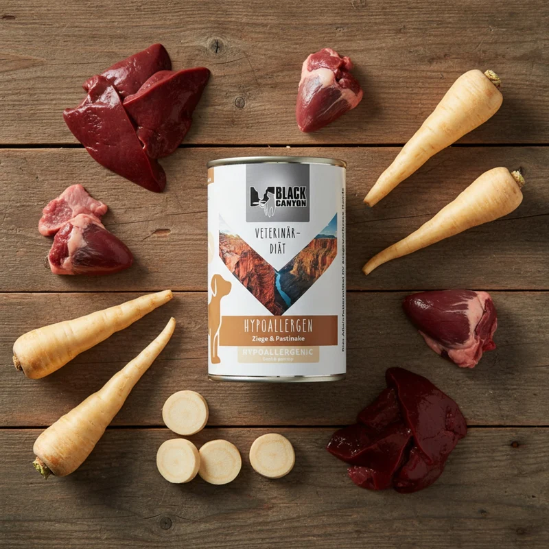 Black Canyon Hypoallergen Ziege – Veterinär-Diät Nassfutter für Hunde mit Allergien, Futtermittelunverträglichkeiten & sensiblem Verdauungssystem | Getreidefrei, Monoprotein