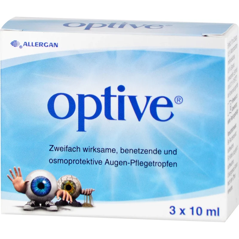 Optive zweifach wirksame, benetzende und osmoprotektive Augen-Pflegetropfen, 30 ml Lösung