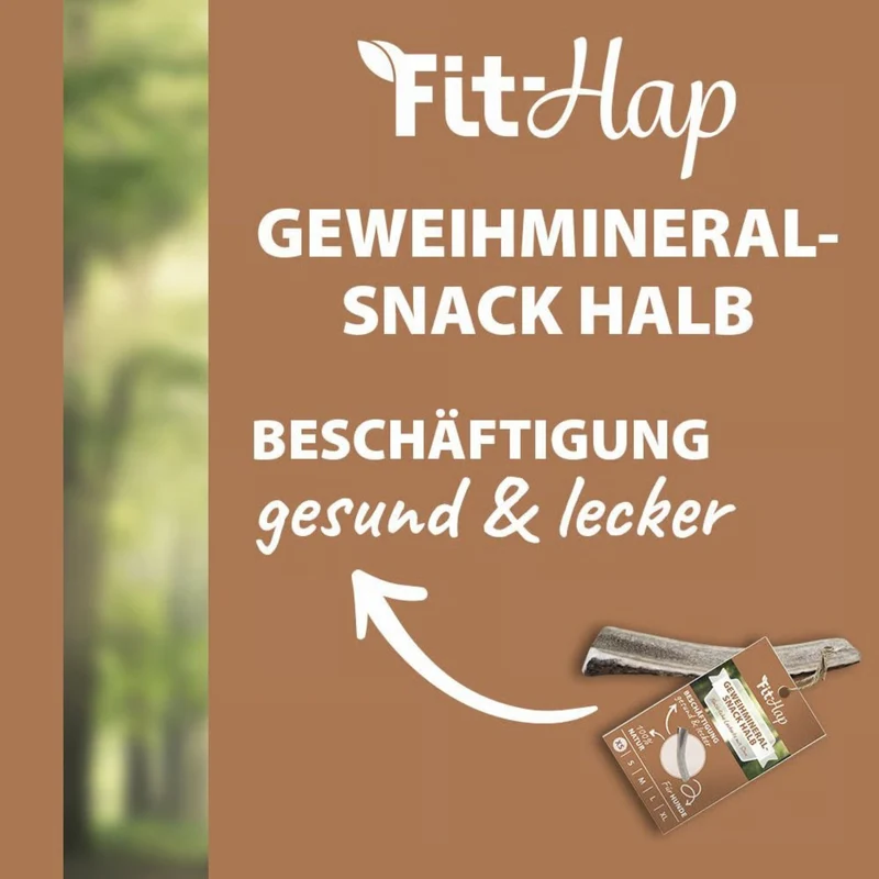 cdVet Fit-Hap Geweihmineral-Snack halb – Kausnack aus Rothirsch-Geweih für gesunde Zähne, starkes Zahnfleisch und langanhaltenden Kauspaß