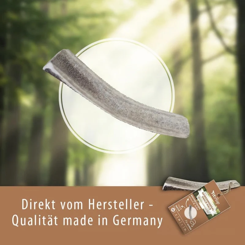 cdVet Fit-Hap Geweihmineral-Snack halb – Kausnack aus Rothirsch-Geweih für gesunde Zähne, starkes Zahnfleisch und langanhaltenden Kauspaß