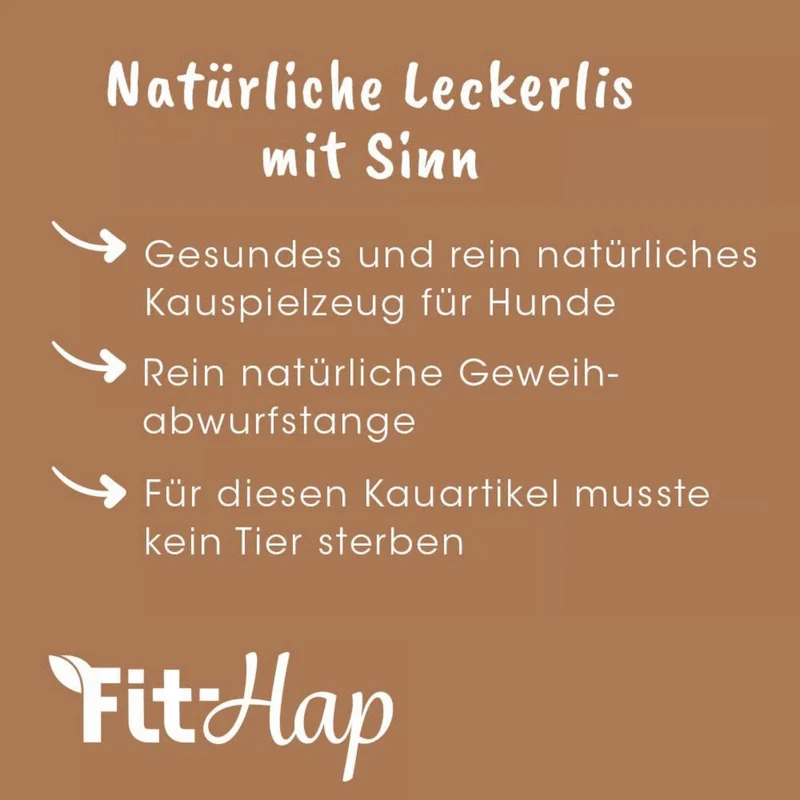 cdVet Fit-Hap Geweihmineral-Snack halb – Kausnack aus Rothirsch-Geweih für gesunde Zähne, starkes Zahnfleisch und langanhaltenden Kauspaß