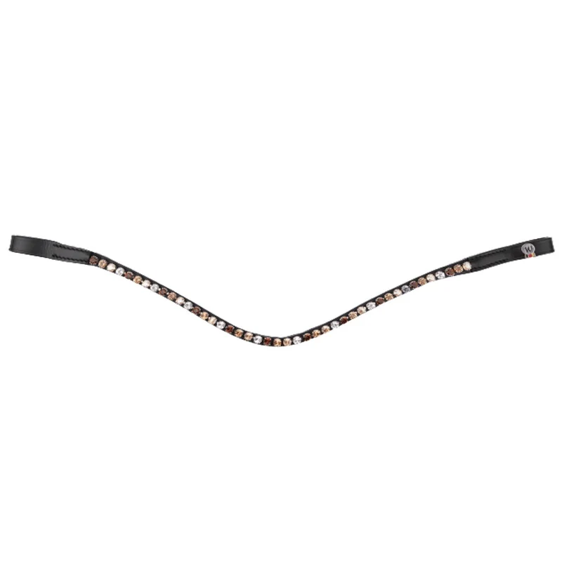 Fascia Frontale Glam Nera X-Line Con Strass Per Cavalli