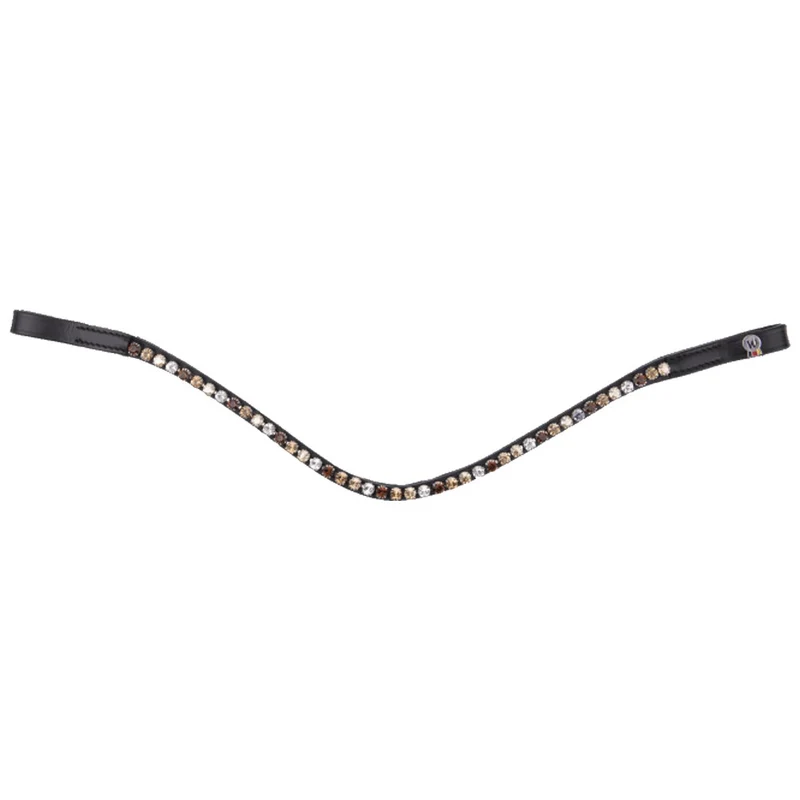 Fascia Frontale Glam Nera X-Line Con Strass Per Cavalli