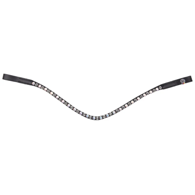 Fascia Frontale Glam Nera X-Line Con Strass Per Cavalli