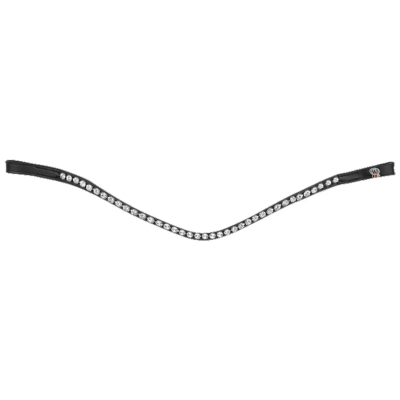 Fascia Frontale Glam Nera X-Line Con Strass Per Cavalli