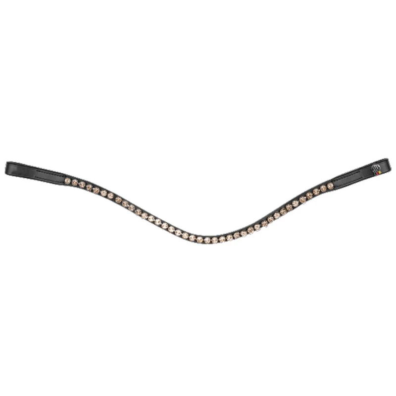 Fascia Frontale Glam Nera X-Line Con Strass Per Cavalli