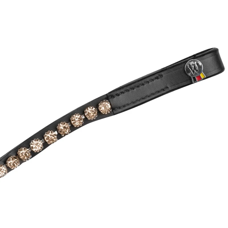 Fascia Frontale Glam Nera X-Line Con Strass Per Cavalli
