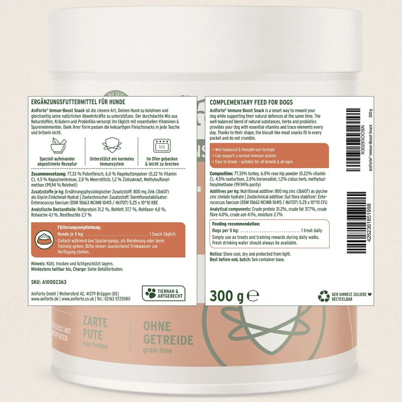 AniForte Immun-Boost Snack für Hunde – Natürlicher Funktionssnack zur Stärkung der Abwehrkräfte & Immunsystem