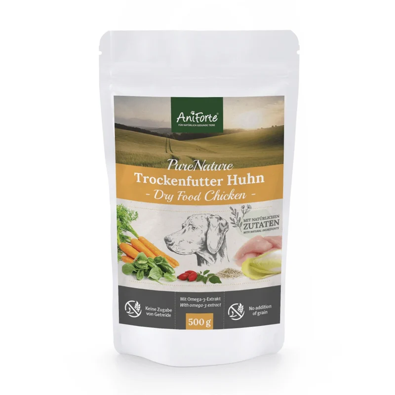 AniForte Pure Nature Premium-Trockenfutter mit Huhn – glutenfrei, leicht verdaulich & natürlich für ausgewachsene & ältere Hunde