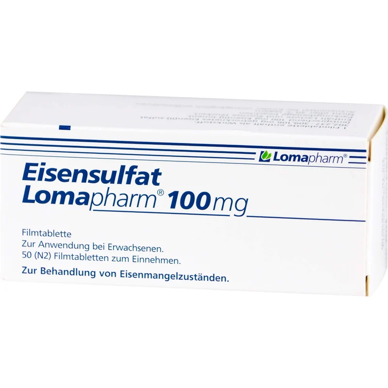 Eisensulfat Lomapharm 100 mg Filmtabletten bei Eisenmangelzuständen, 50 St. Tabletten