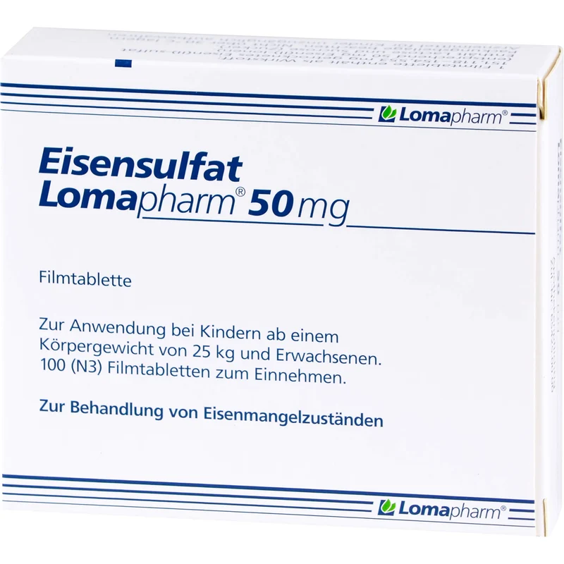 Eisensulfat Lomapharm 50 mg, Filmtablette, 100 St. Tabletten