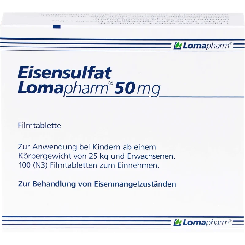 Eisensulfat Lomapharm 50 mg, Filmtablette, 100 St. Tabletten