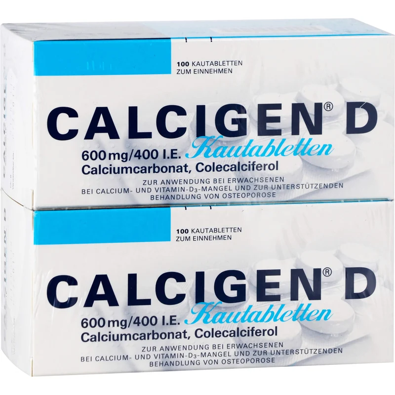 CALCIGEN D 600 mg / 400 I.E. Kautabletten bei Calcium- und Vitamin D3-Mangel, 200 St. Tabletten