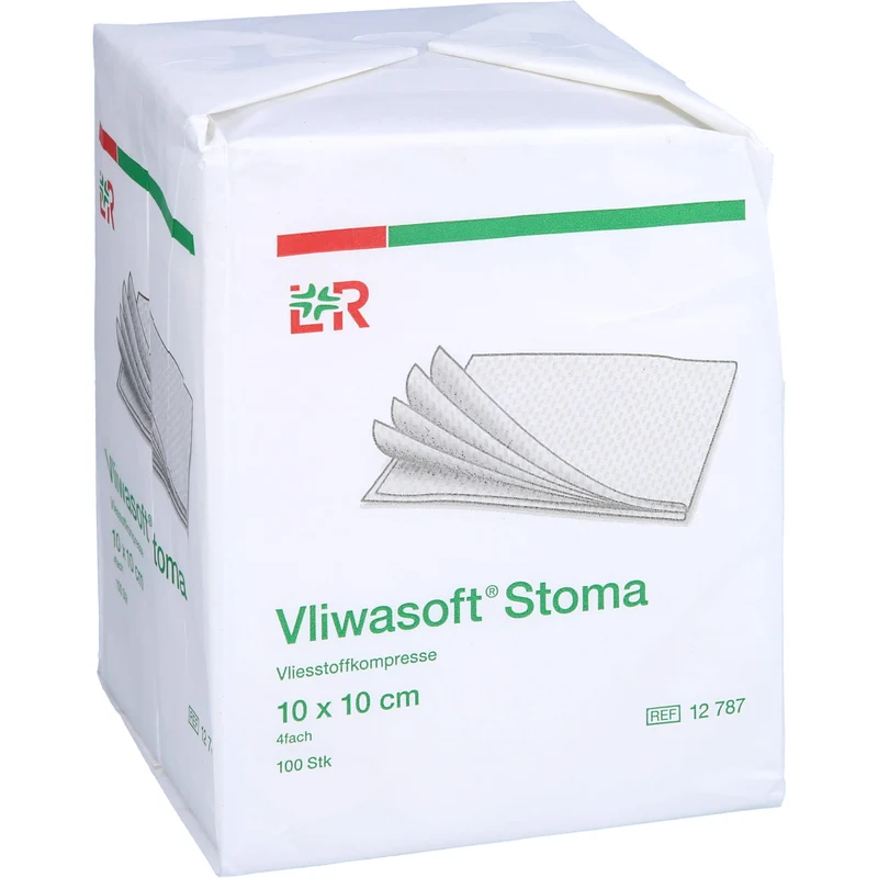 Vliwasoft Stoma - Kompresse 10x10cm 4fach, 100 St KOM