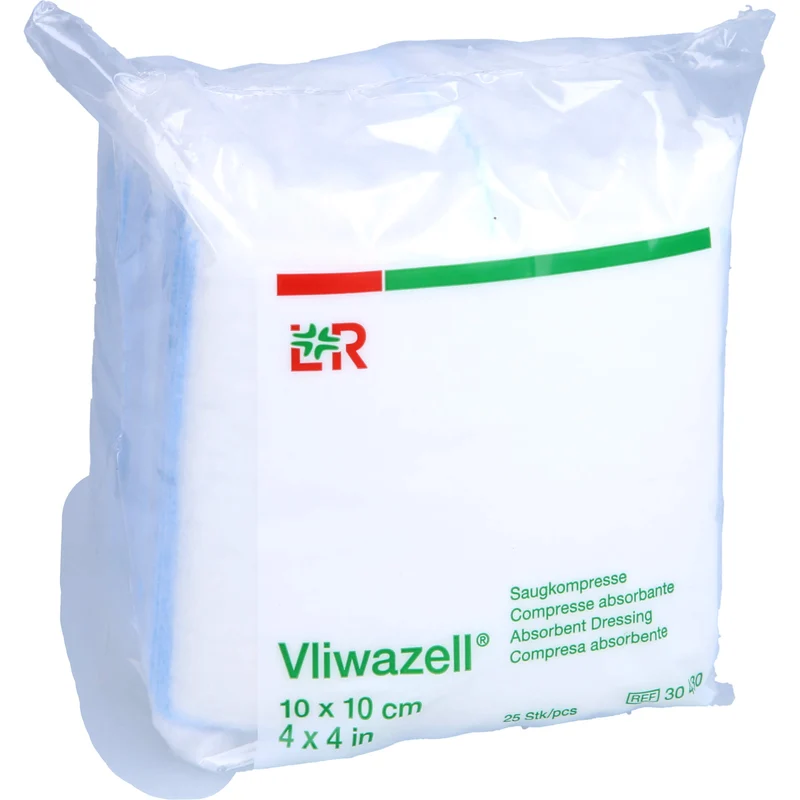 Vliwazell Saugkompressen 10 x 10 cm, 25 St. Kompressen