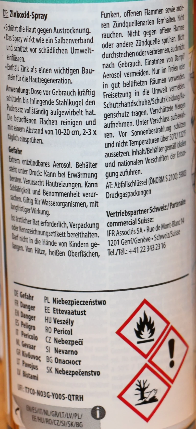Zinkoxid Salbenspray Chinoseptan 200ml