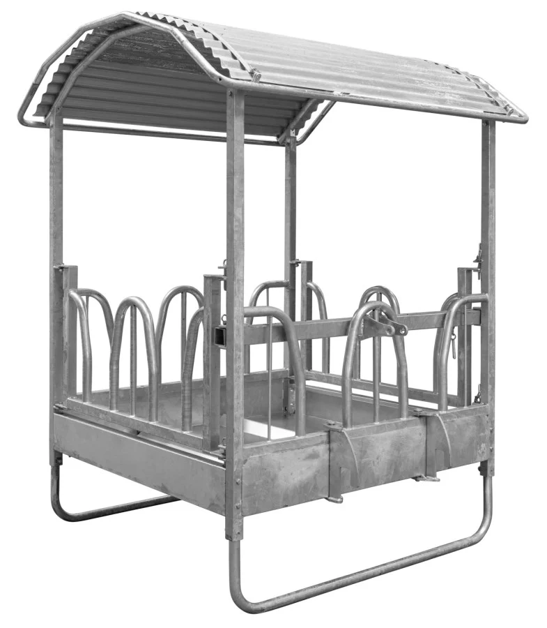 Viereckraufe mit Palisadenfressgitter Hobby 8 Fressplätze