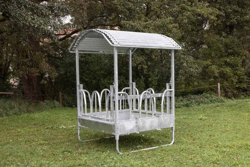 Viereckraufe mit Palisadenfressgitter Hobby 8 Fressplätze