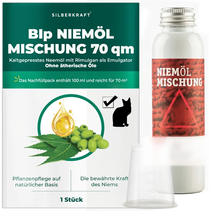 BIp Neemöl Mischung ohne ätherische Öle 70 qm – Neemöl-Konzentrat gegen Motten und Käfer, katzenfreundlich