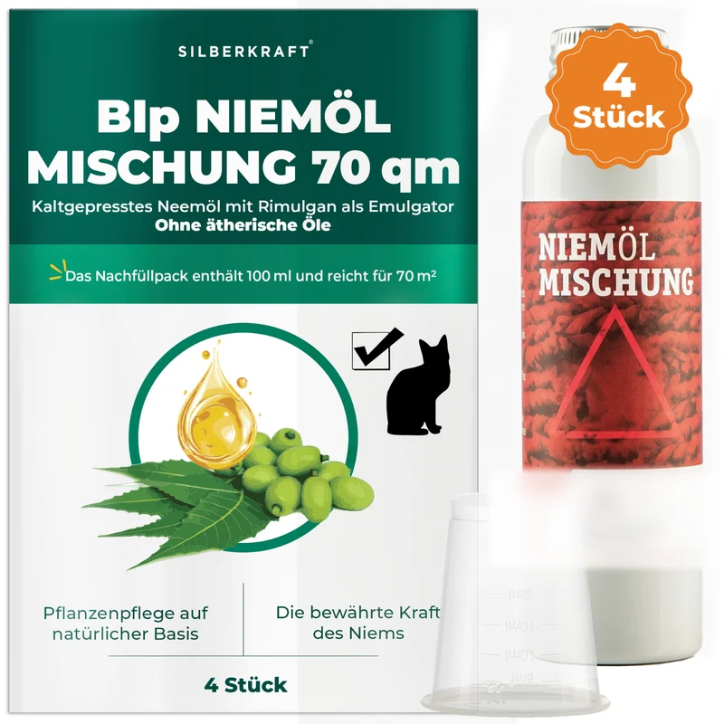 BIp Neemöl Mischung ohne ätherische Öle 70 qm – Neemöl-Konzentrat gegen Motten und Käfer, katzenfreundlich