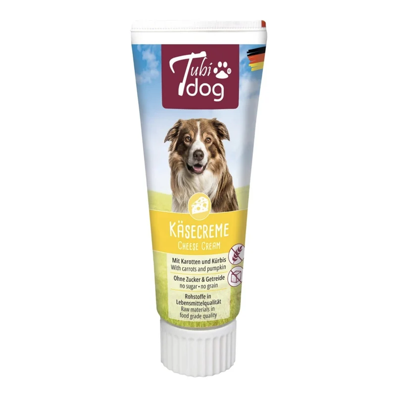 TubiDog Käsecreme für Hunde – Medikamentengabe leicht gemacht, perfekt für Training & als gesunder Snack mit echtem Edamer
