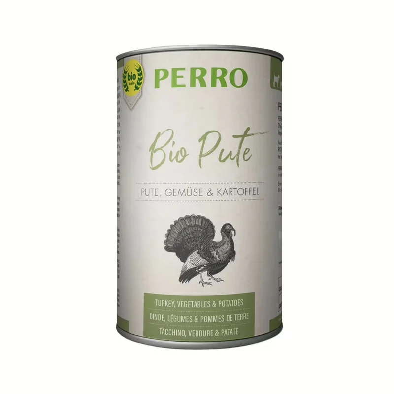 Perro Bio Pute mit Gemüse und Kartoffel – Getreidefreies Premium Nassfutter für Hunde in Bio-Qualität