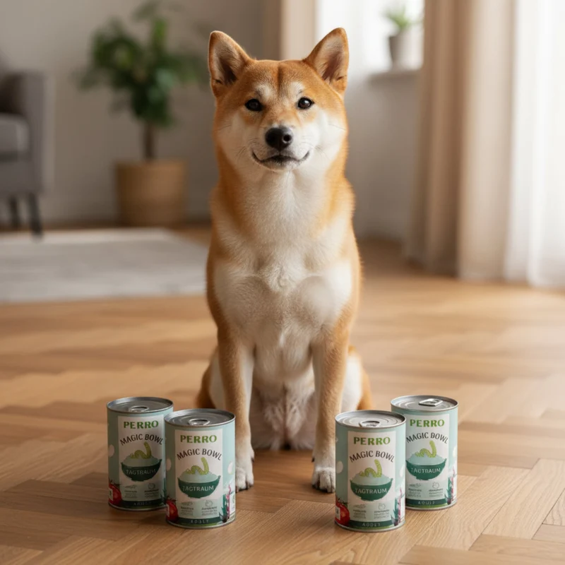 Perro Magic Bowl Tagtraum – Getreidefrei, sanft verdaulich & reich an natürlichen Nährstoffen | Insekten, Amaranth & Apfel | Nassfutter für erwachsene Hunde