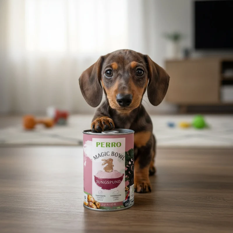 Perro Magic Bowl Jungspund – Saftiges Nassfutter mit Truthahn & Kaninchen für Welpen & Junghunde | Getreidefrei, Magenfreundlich & Rundum Ausgewogen