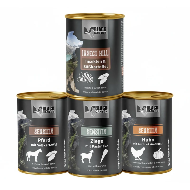 Black Canyon Sensitiv Bundle – Hypoallergenes Nassfutter für empfindliche Hunde mit Verdauungsproblemen & Allergien