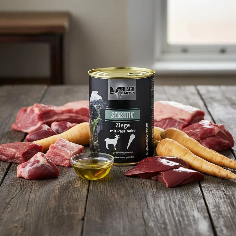 Black Canyon Sensitiv Ziege mit Pastinake - Premium Nassfutter für sensible Hunde mit Futtermittelunverträglichkeiten, hypoallergen & getreidefrei