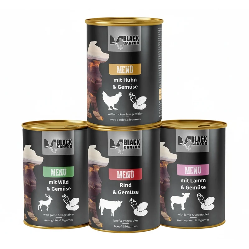 Black Canyon Menü Bundle – Getreidefreies Premium Nassfutter mit hohem Fleischanteil für ausgewogene Ernährung