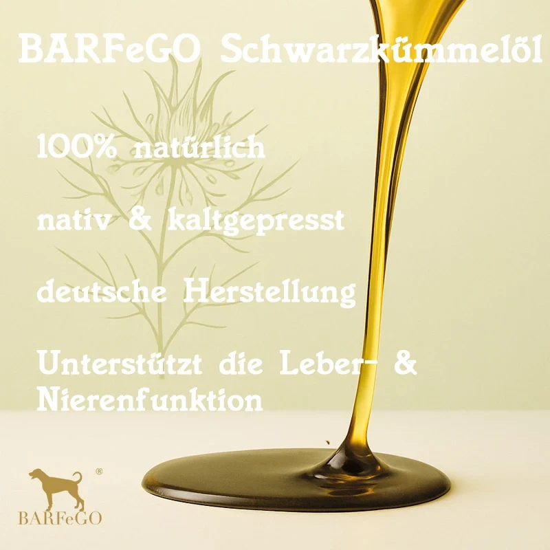 Schwarzkümmelöl für Hunde, kaltgepresst