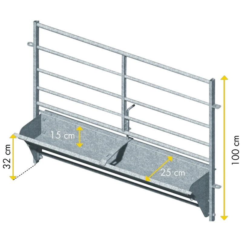 Pannello Patura con truogolo ribaltabile 1,39m – altezza 1,0m