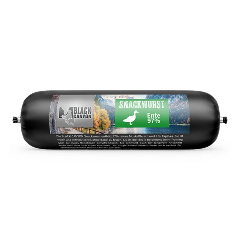 Black Canyon Snackwurst Ente – Premium Hundewurst mit Entenfleisch für Training, Belohnung & Genuss
