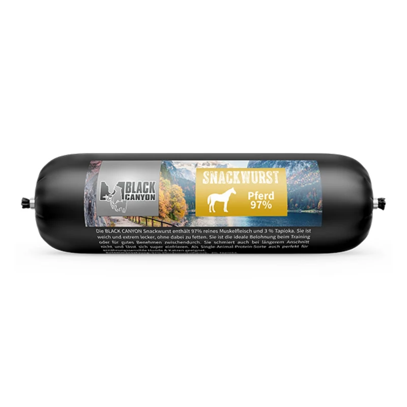 Black Canyon Snackwurst Pferd – Premium Pferdefleisch-Snack für Hunde mit Allergien & Sensibilitäten