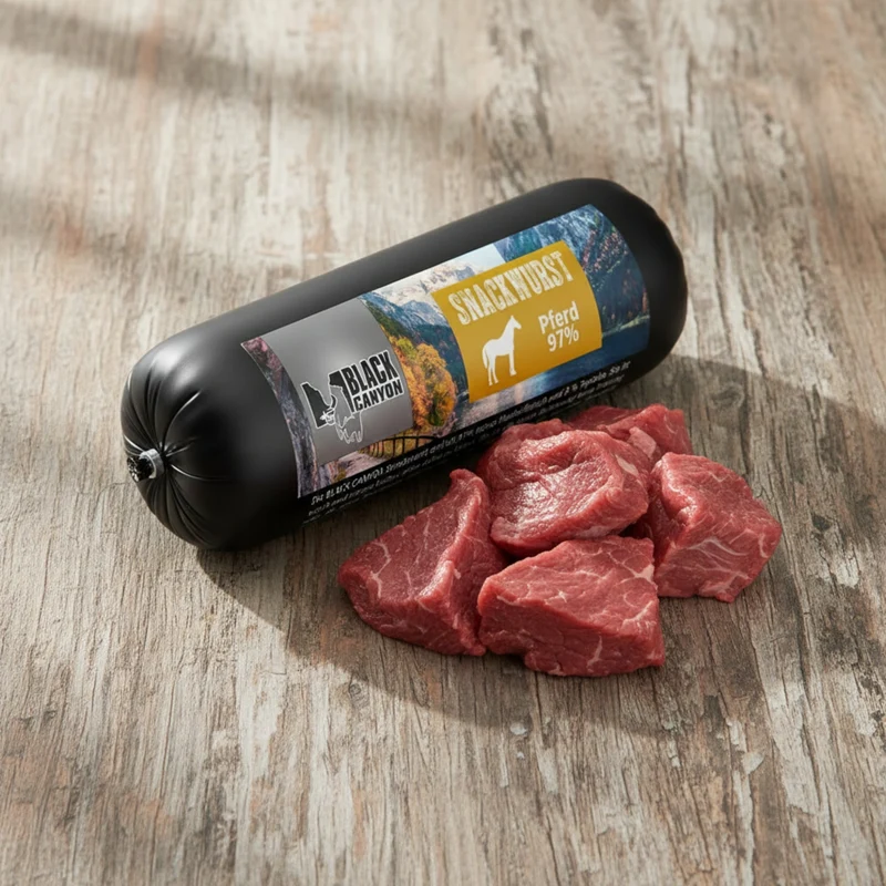 Black Canyon Snackwurst Pferd – Premium Pferdefleisch-Snack für Hunde mit Allergien & Sensibilitäten