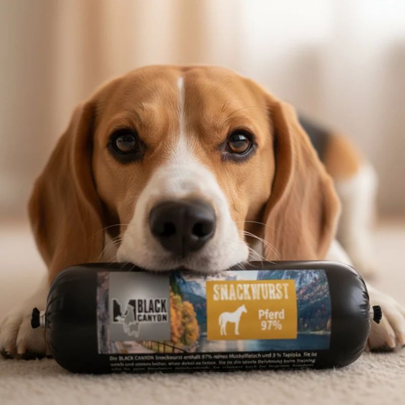 Black Canyon Snackwurst Pferd – Premium Pferdefleisch-Snack für Hunde mit Allergien & Sensibilitäten