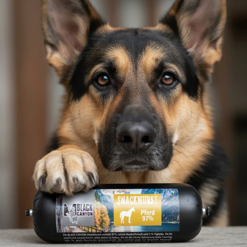 Black Canyon Snackwurst Pferd – Premium Pferdefleisch-Snack für Hunde mit Allergien & Sensibilitäten