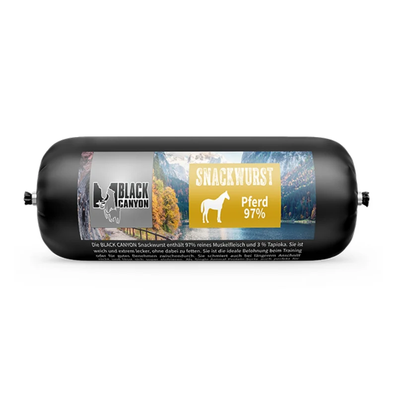 Black Canyon Snackwurst Pferd – Premium Pferdefleisch-Snack für Hunde mit Allergien & Sensibilitäten