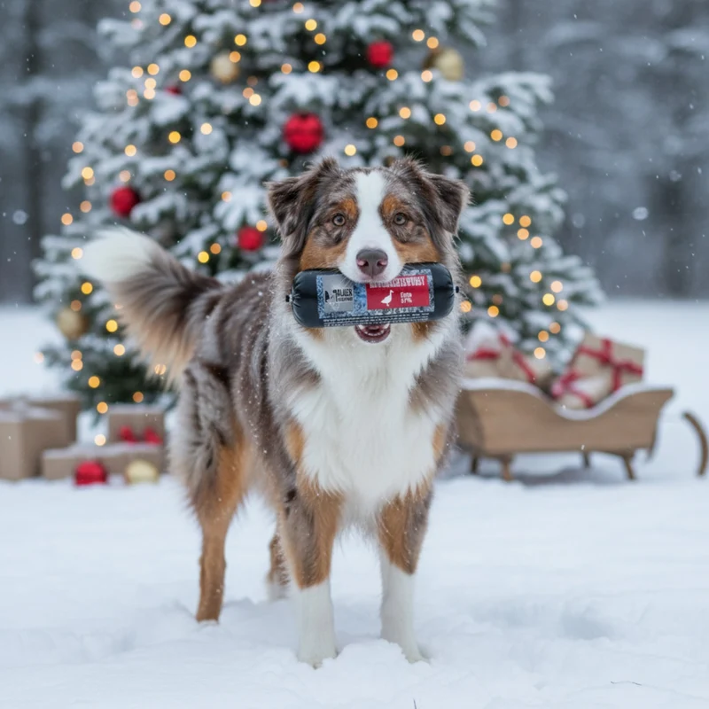 Black Canyon Wauhnachtswurst mit Ente – Premium Weihnachtssnack für Hunde & Katzen | Natürliche Festtagsbelohnung