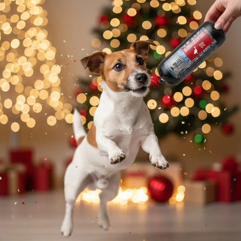 Black Canyon Wauhnachtswurst mit Ente – Premium Weihnachtssnack für Hunde & Katzen | Natürliche Festtagsbelohnung