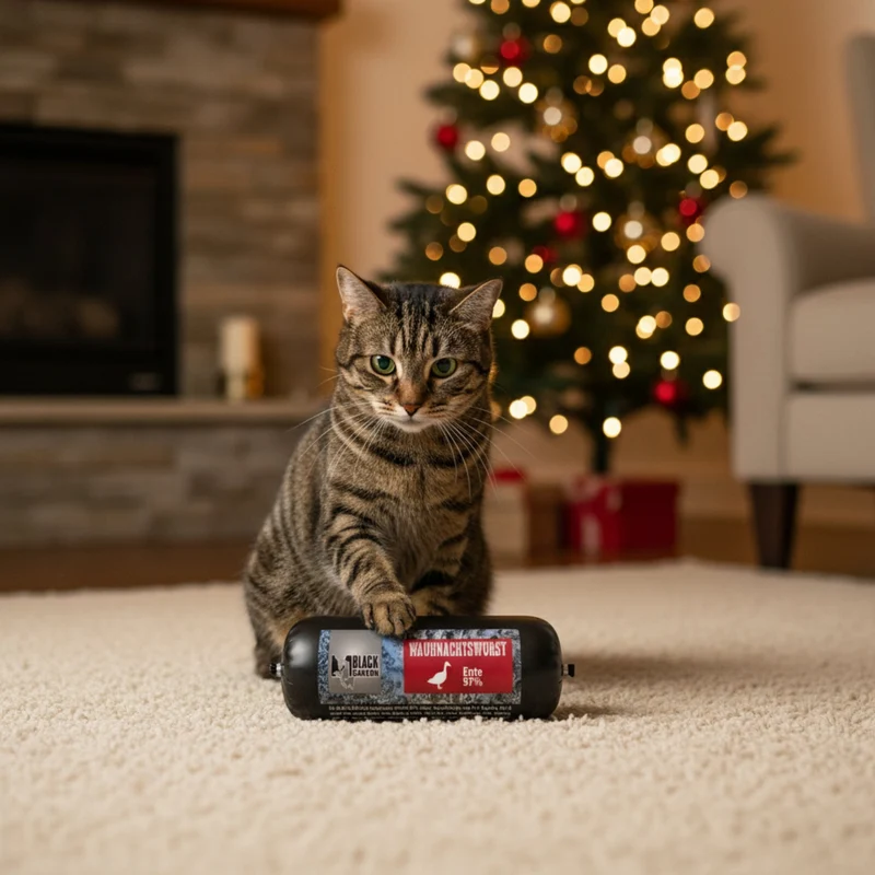 Black Canyon Wauhnachtswurst mit Ente – Premium Weihnachtssnack für Hunde & Katzen | Natürliche Festtagsbelohnung
