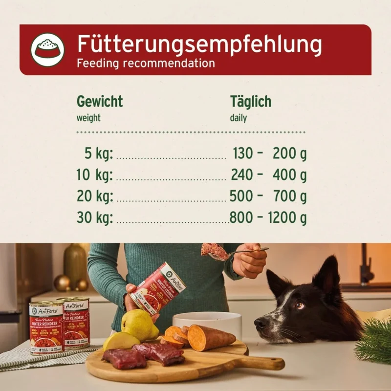 AniForte Pure Nature Winter Reindeer – Premium Hundenassfutter mit Rentier, Kürbis & Preiselbeeren für starke Abwehrkräfte