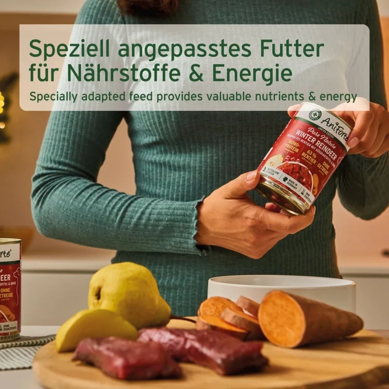 AniForte Pure Nature Winter Reindeer – Premium Hundenassfutter mit Rentier, Kürbis & Preiselbeeren für starke Abwehrkräfte