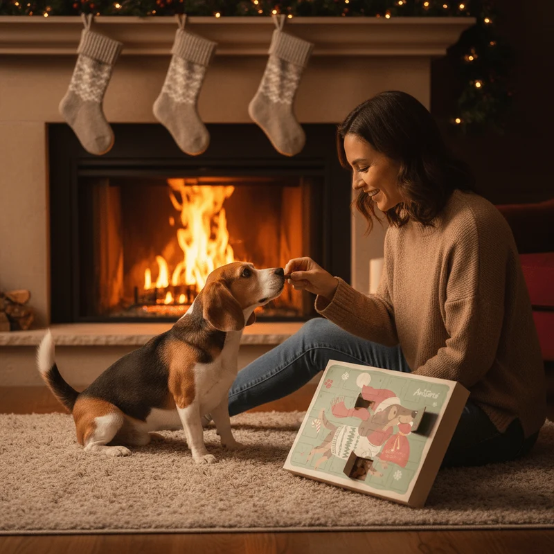 AniForte Hunde Adventskalender 2025 - 24 Premium Leckerlis Getreidefrei & Luftgetrocknet für Natürlichen Genuss