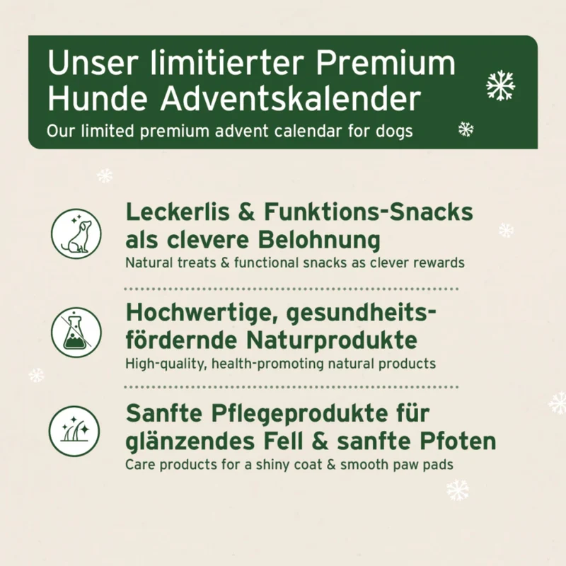 AniForte Premium Adventskalender für Hunde - 24 hochwertige Überraschungen für gesunde Vorfreude