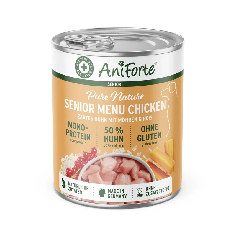 AniForte Pure Nature Senior Menu Chicken – Premium-Nassfutter für ältere Hunde mit zartem Hühnchen und natürlichen Zutaten