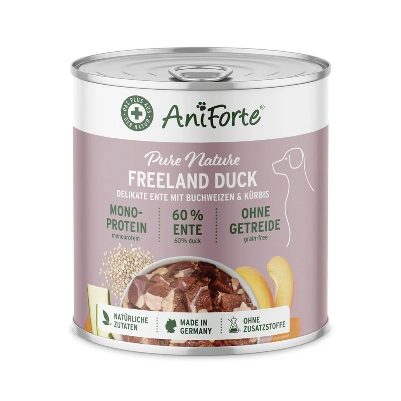 AniForte Pure Nature Freeland Duck Nassfutter – Premium Entenfleisch für sensible Hunde, 100% natürlich & hochverdaulich